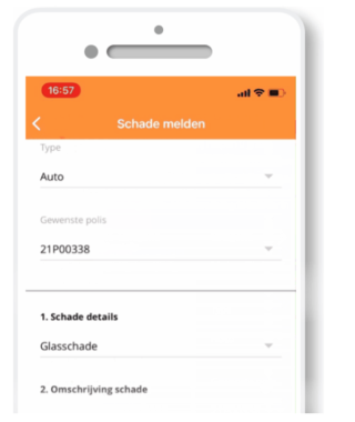 Screenshot van de APP